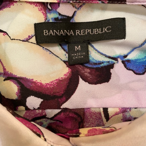 Banana Republic purple floral blouse size M - Picture 5 of 6